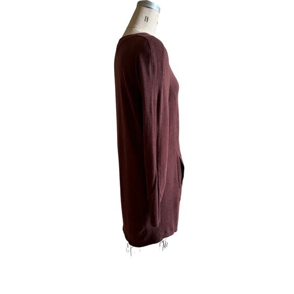 Athleta Modal Tunic Sweatshirt Dress Size Medium EUC Burgundy - Picture 3 of 5